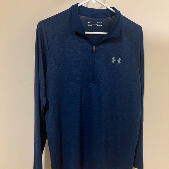 2 Under Armour Long Sleeve Dri Fit Polos Great Condition NAVY and BLACK - Picture 7 of 8